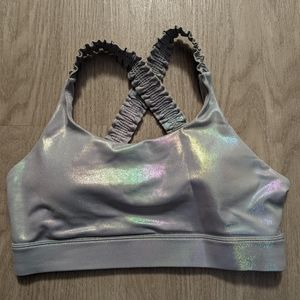 Gray Metallic Light N Tight Ruffle Bra - Medium